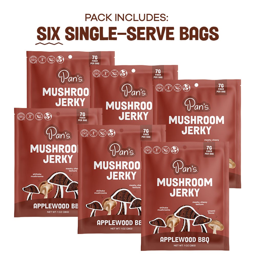 Applewood BBQ Mushroom Jerky - Single Serve Pack