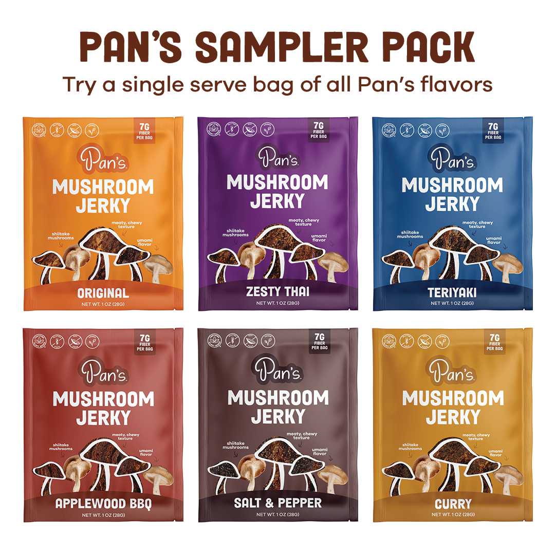 Pan's Mushroom Jerky Single Serve Sampler Pack