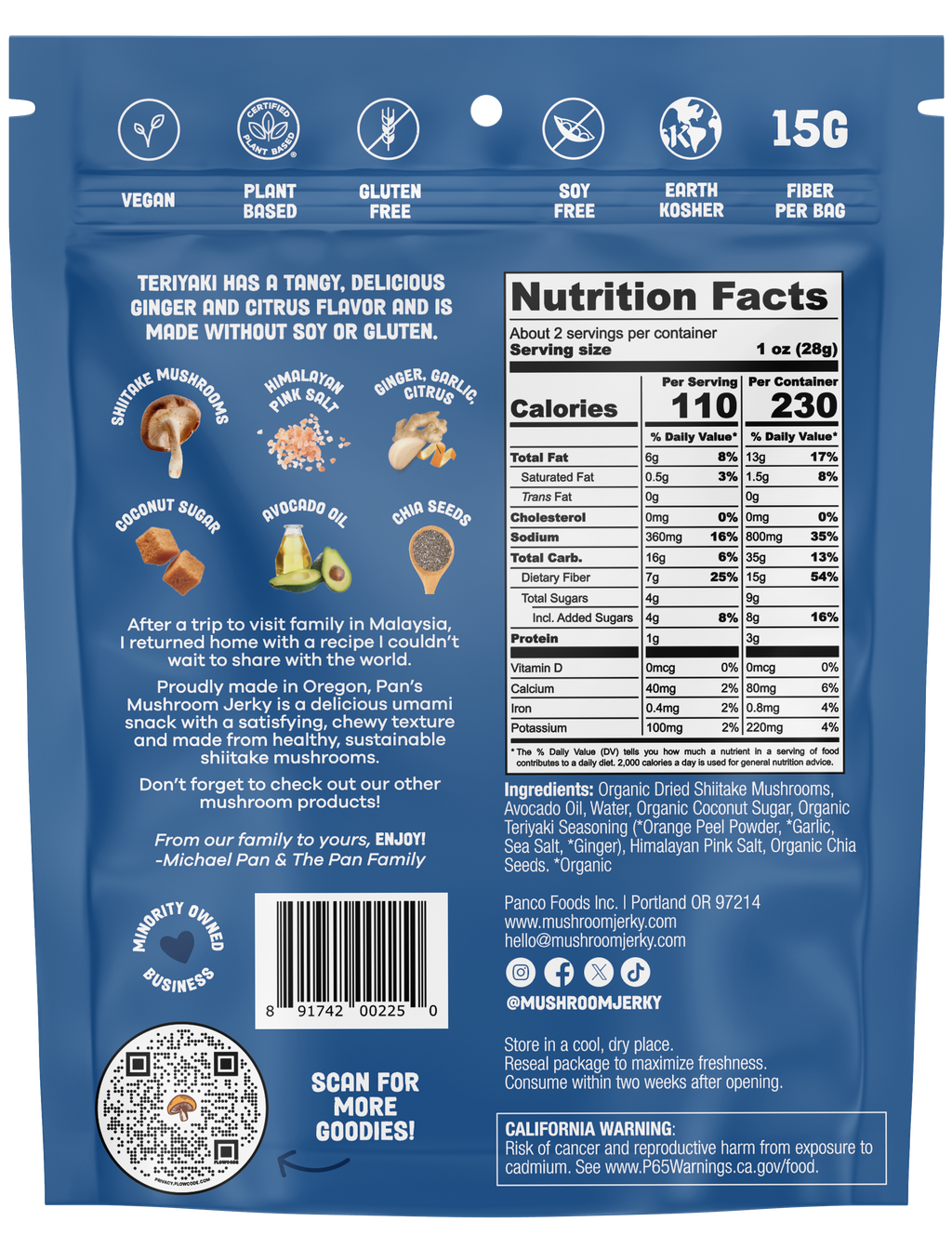 Teriyaki Mushroom Jerky