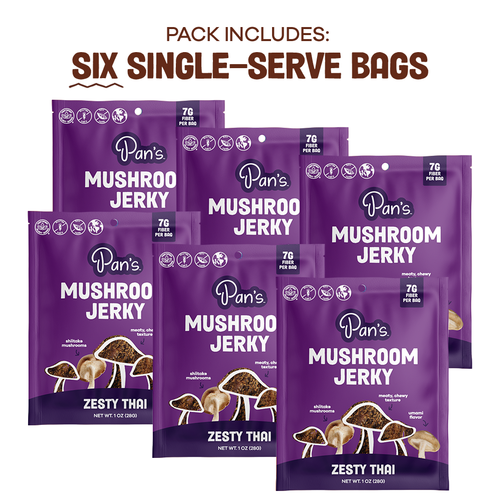 Zesty Thai Mushroom Jerky - Single Serve Pack