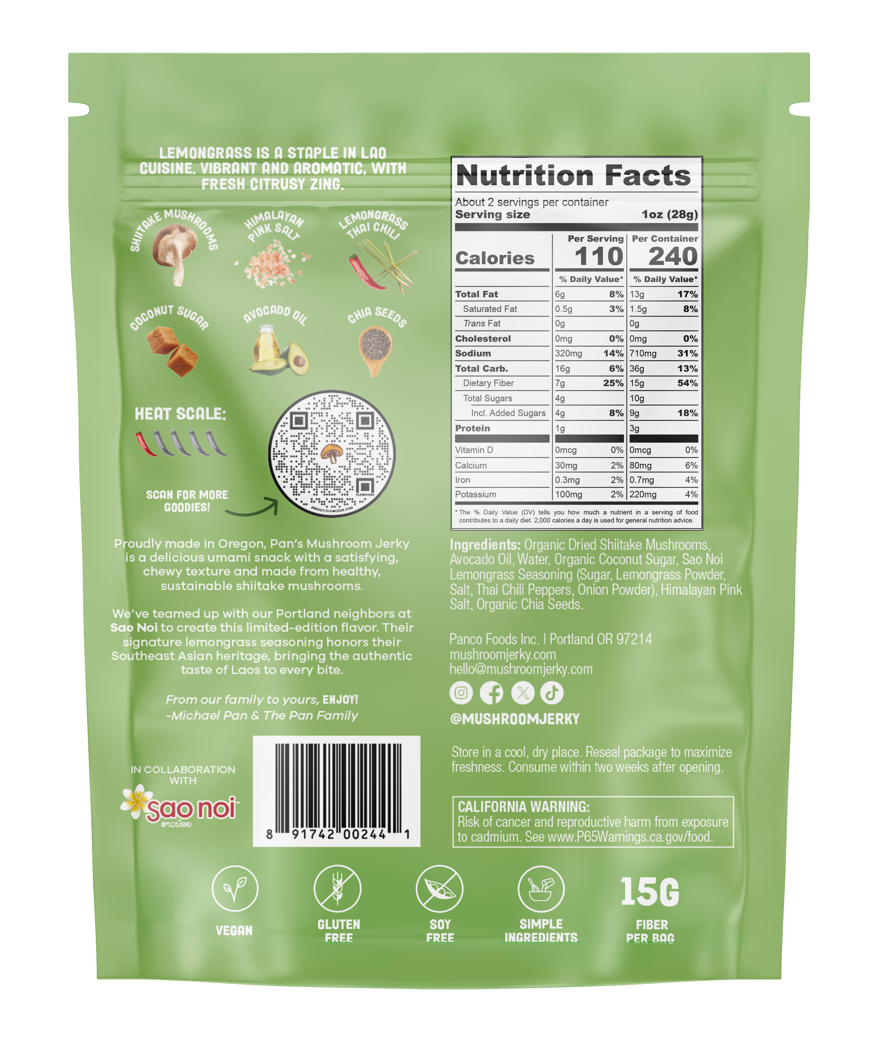 *Limited Edition* Lemongrass Mushroom Jerky