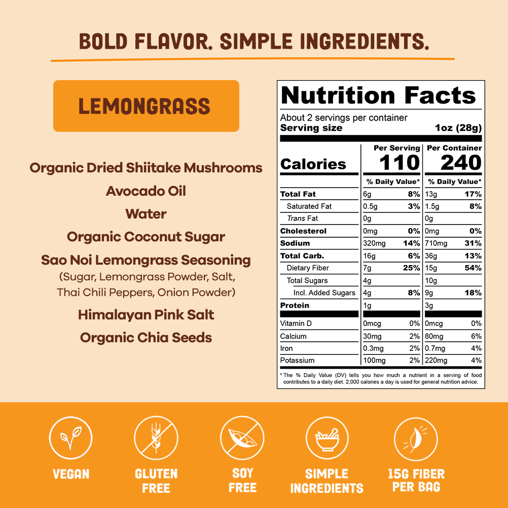 *Limited Edition* Lemongrass Mushroom Jerky