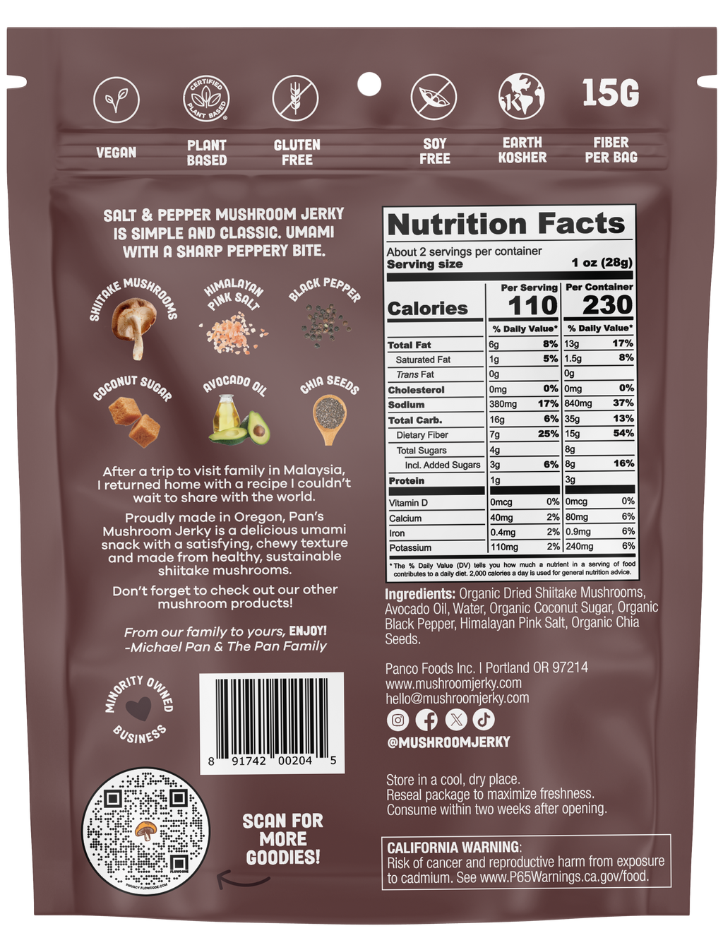 Salt & Pepper Mushroom Jerky
